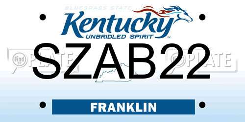 SZAB22 Kentucky License Plate