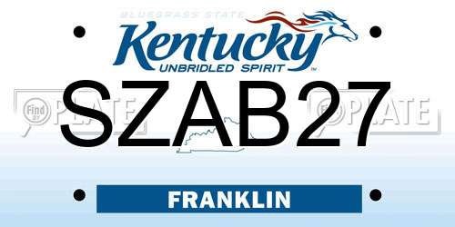 SZAB27 Kentucky License Plate