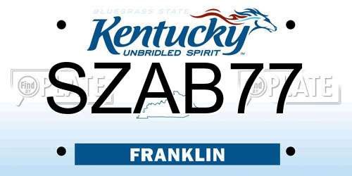 SZAB77 Kentucky License Plate