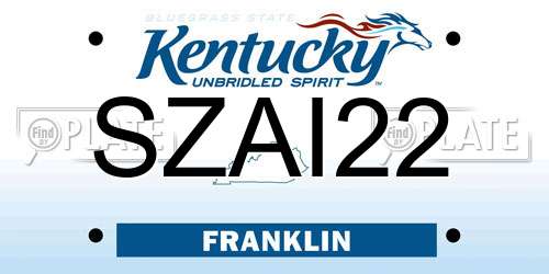 SZAI22 Kentucky License Plate
