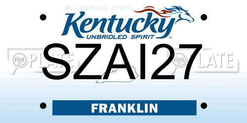 SZAI27 Kentucky License Plate