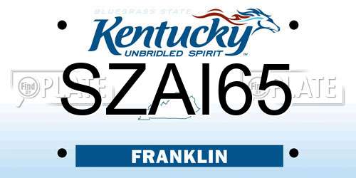 SZAI65 Kentucky License Plate
