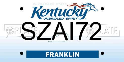 SZAI72 Kentucky License Plate
