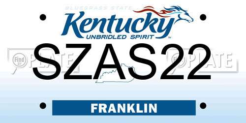 SZAS22 Kentucky License Plate