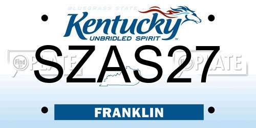 SZAS27 Kentucky License Plate
