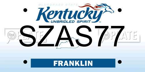 SZAS77 Kentucky License Plate