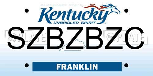 SZBZBZC Kentucky License Plate