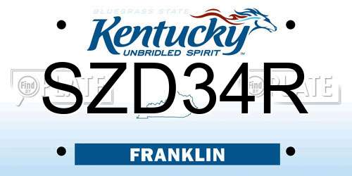 SZD34R Kentucky License Plate