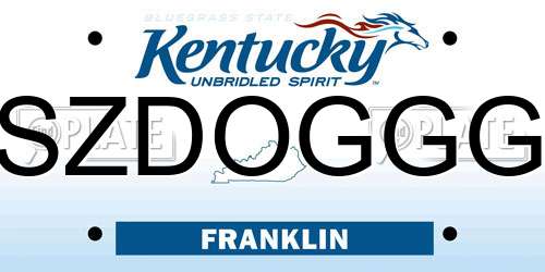 SZDOGGG Kentucky License Plate