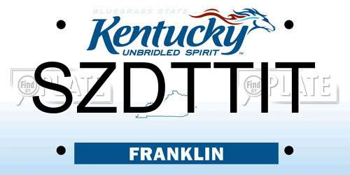 SZDTTIT Kentucky License Plate