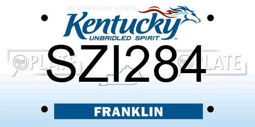 SZI284 Kentucky License Plate