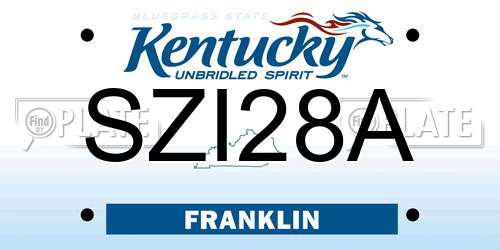 SZI28A Kentucky License Plate