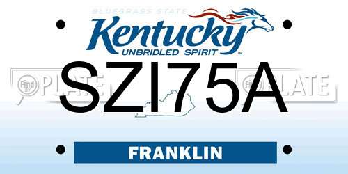 SZI75A Kentucky License Plate