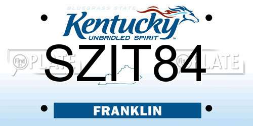 SZIT84 Kentucky License Plate
