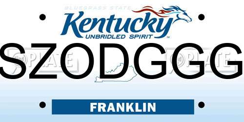 SZODGGG Kentucky License Plate