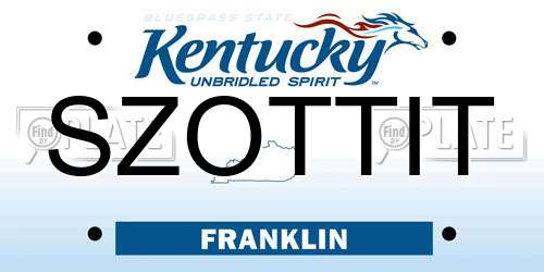SZOTTIT Kentucky License Plate