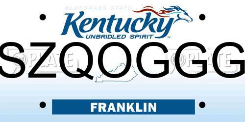 SZQOGGG Kentucky License Plate