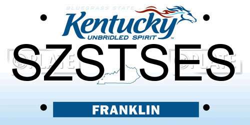 SZSTSES Kentucky License Plate