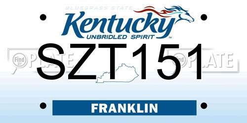 SZT151 Kentucky License Plate