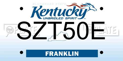 SZT50E Kentucky License Plate