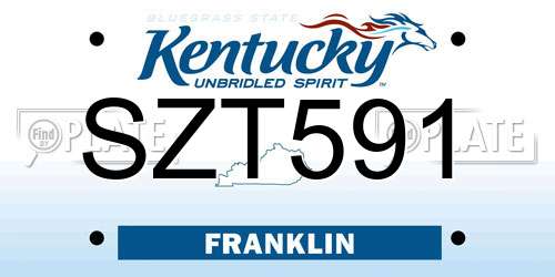 SZT591 Kentucky License Plate