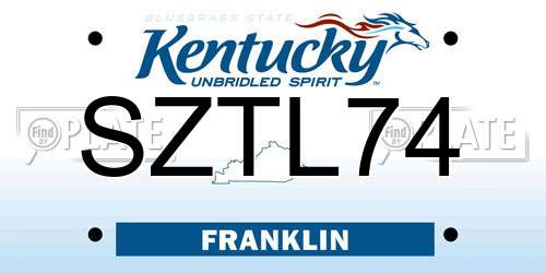 SZTL74 Kentucky License Plate