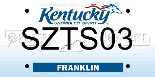 SZTS03 Kentucky License Plate