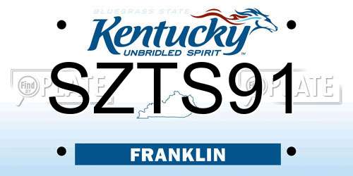 SZTS91 Kentucky License Plate