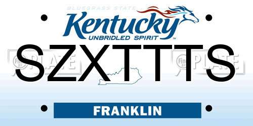 SZXTTTS Kentucky License Plate