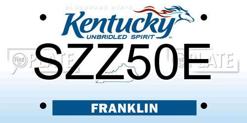 SZZ50E Kentucky License Plate