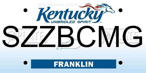 SZZBCMG Kentucky License Plate