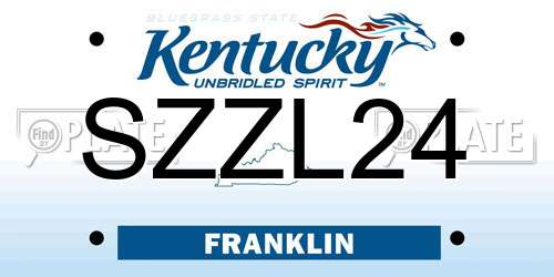 SZZL24 Kentucky License Plate