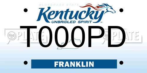 T000PD Kentucky License Plate