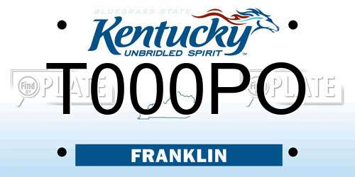 T000PO Kentucky License Plate