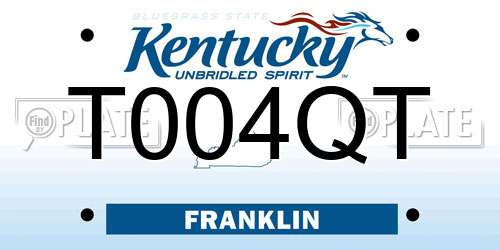 T004QT Kentucky License Plate