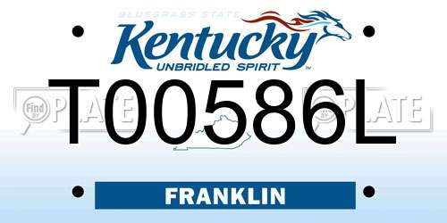 T00586L Kentucky License Plate