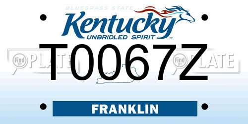 T0067Z Kentucky License Plate