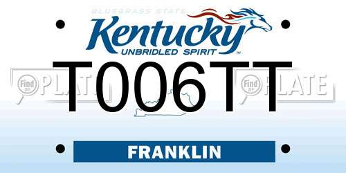 T006TT Kentucky License Plate