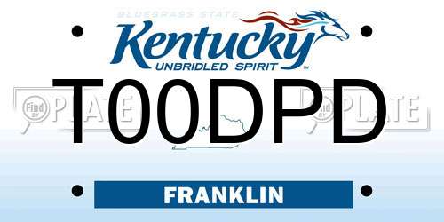 T00DPD Kentucky License Plate