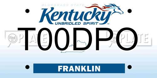 T00DPO Kentucky License Plate