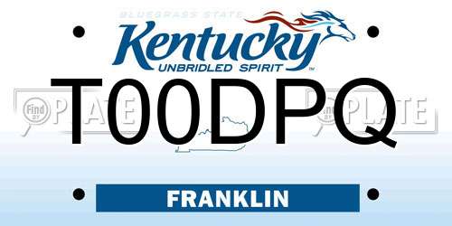 T00DPQ Kentucky License Plate