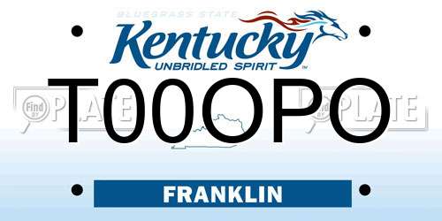 T00OPO Kentucky License Plate