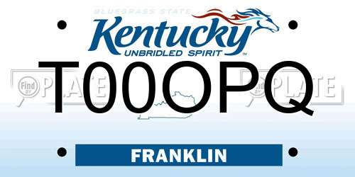 T00OPQ Kentucky License Plate