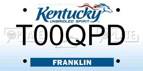 T00QPD Kentucky License Plate