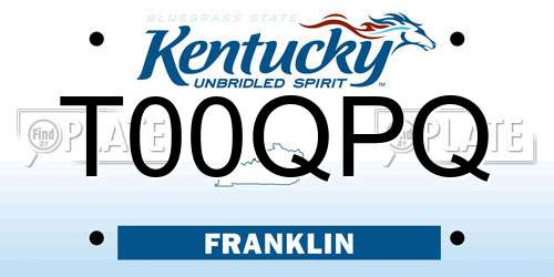 T00QPQ Kentucky License Plate