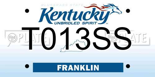 T013SS Kentucky License Plate