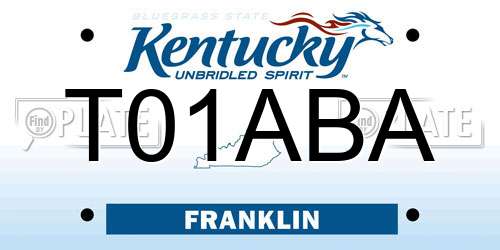 T01ABA Kentucky License Plate