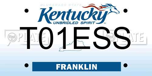 T01ESS Kentucky License Plate
