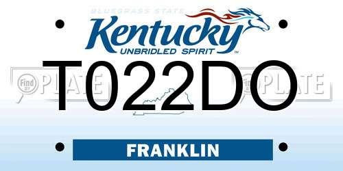 T022DO Kentucky License Plate