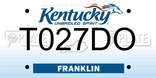 T027DO Kentucky License Plate